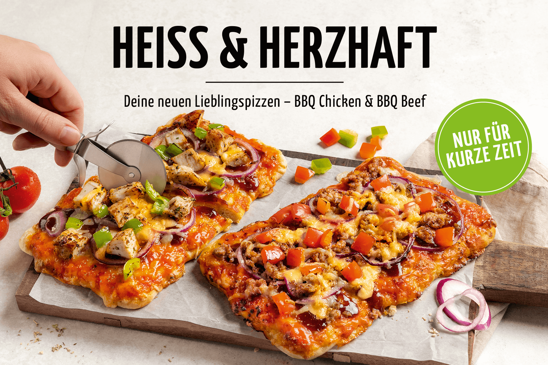 Die neuen BackWerk-Pizzen -  BBQ Chicken & BBQ  Beef